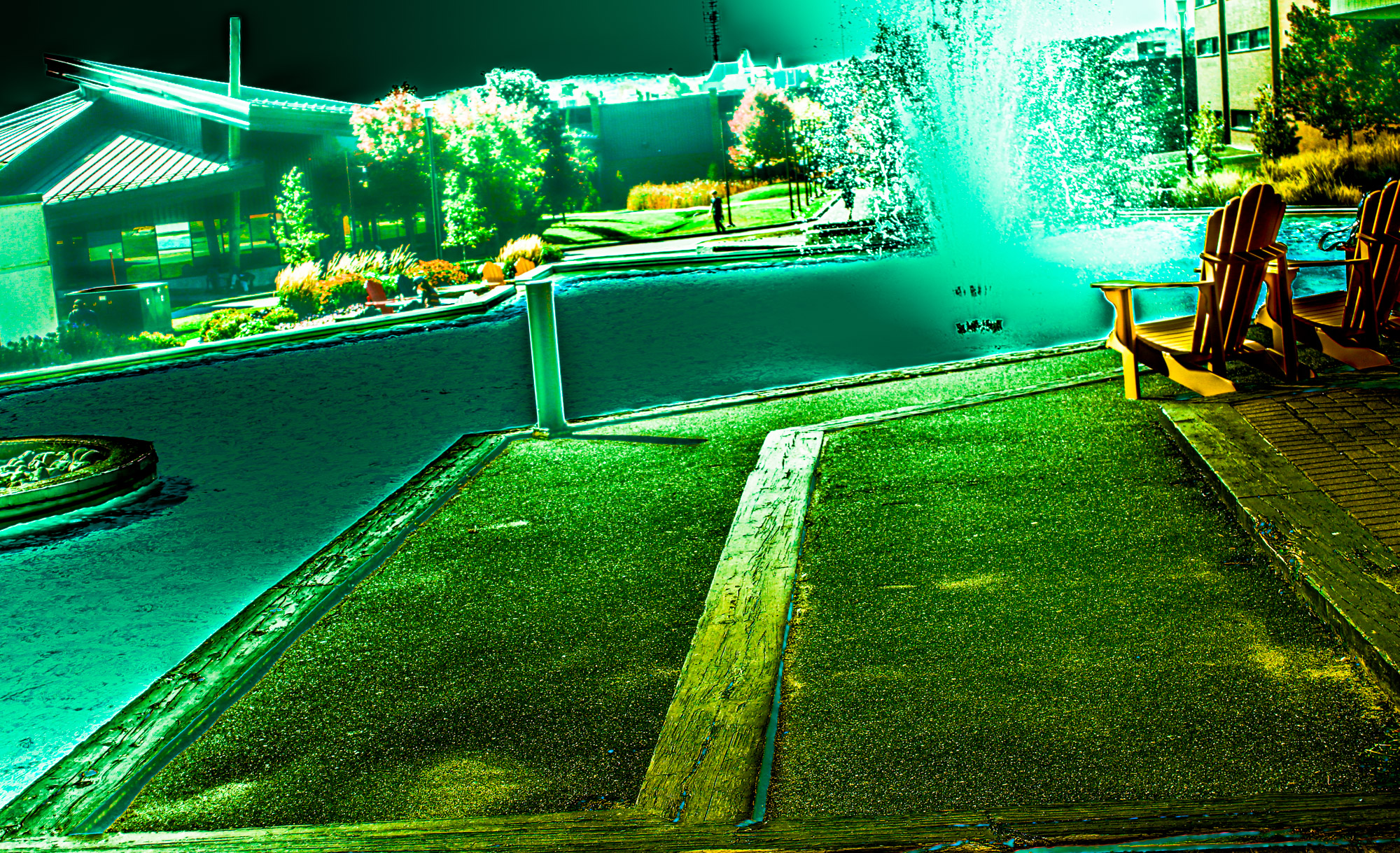 A creative edit of a photograph taken on the campus of Cambrian College.